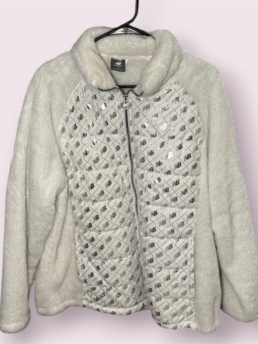 New Balance Sherpa Jacket 1X Fleece Full Zip Cozy Quilted